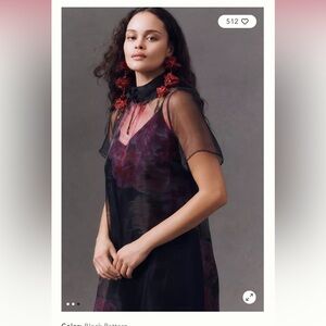 Elegant Black and Red Sheer Dress